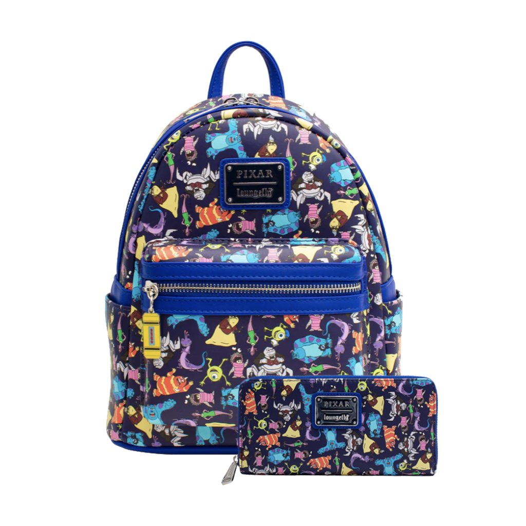 Loungefly Monsters Inc Aop Mini Backpack And Wallet